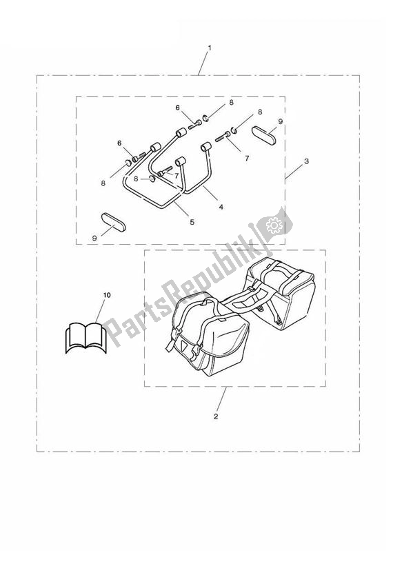 All parts for the Pannier Kit. Soft, Type B of the Triumph America Carburettor 790 2002 - 2007